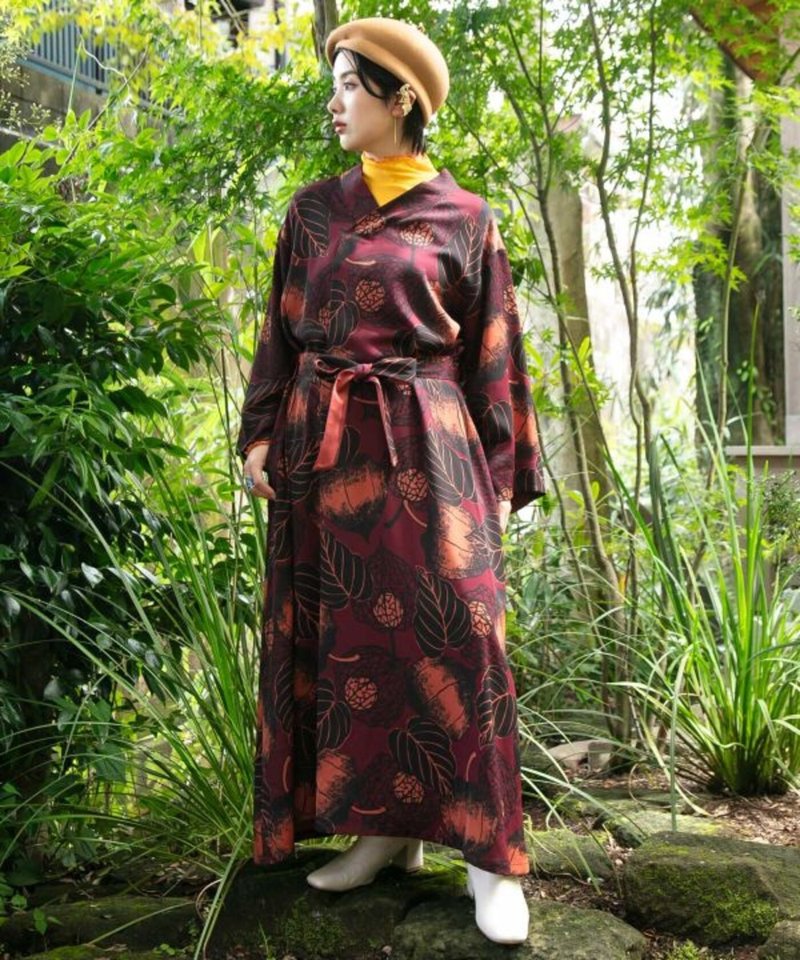 【熱門預購】暗影彼岸花和風洋裝 (3色) 7CQ-4304 - 洋裝/連身裙 - 其他材質 