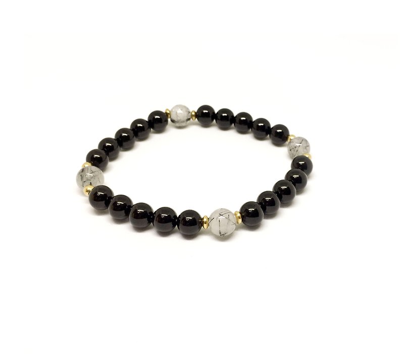New Year's Gift Good Luck Small Things to Hair Series #1 Obsidian Hair Crystal Natural Stone - Bracelets - Gemstone Black