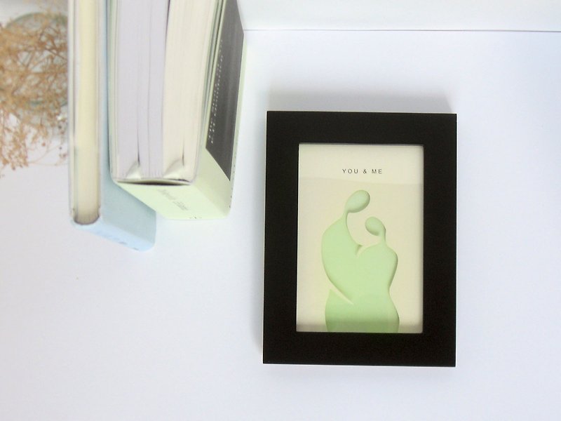 Let Love Shine Paper Carving Luminous Painting You and Me Wedding Anniversary Gift - Items for Display - Paper Green