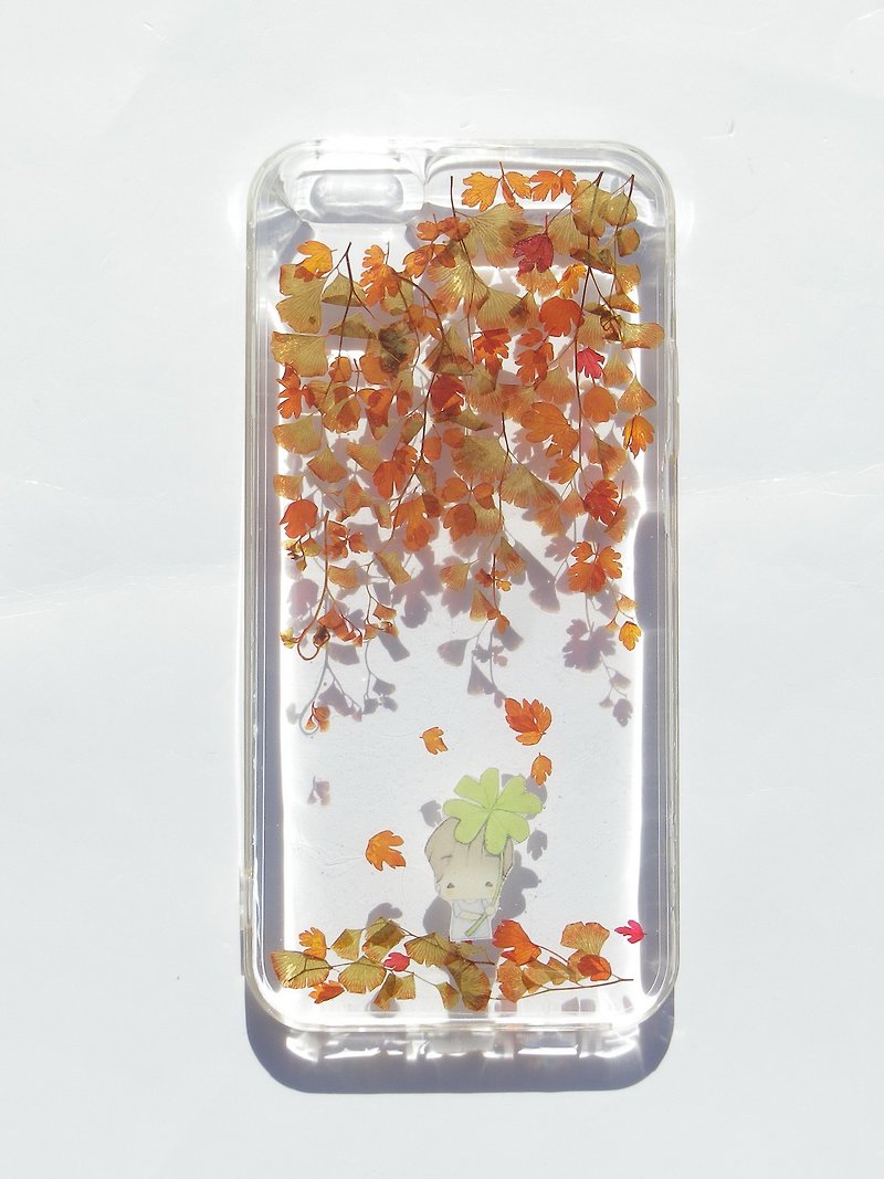 Handmade phone case, Pressed leaves with nature, iphone 5/5S, iphone SE, waiting - เคส/ซองมือถือ - พลาสติก สีนำ้ตาล