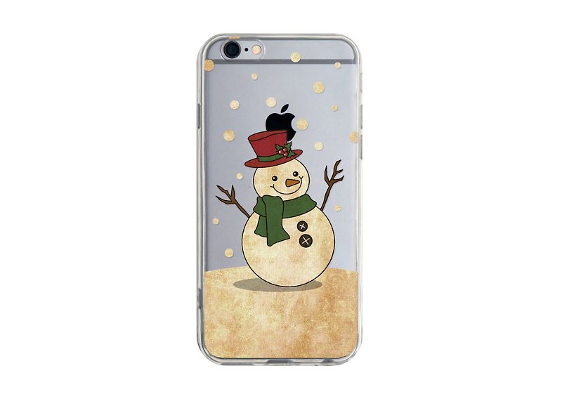 Christmas Snowman iPhone 13 Pro Max 12 11 XS XR X SE Samsung S21 Note20 - เคส/ซองมือถือ - พลาสติก 