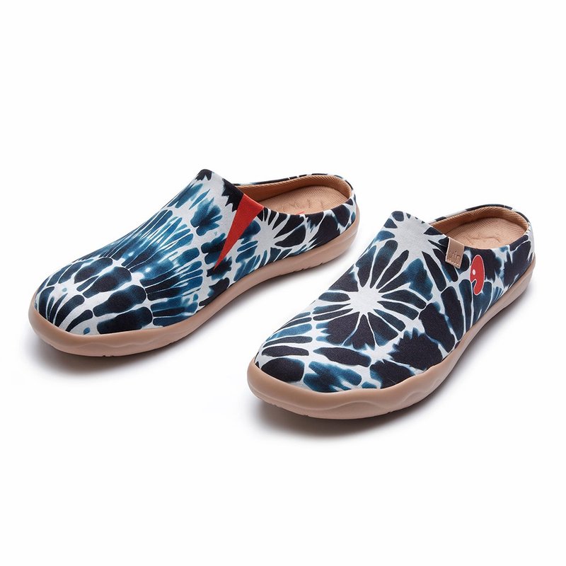 [Uin] Spanish original design | Blue Dream 1 painted casual half-slip men's shoes - Men's Casual Shoes - Other Materials White