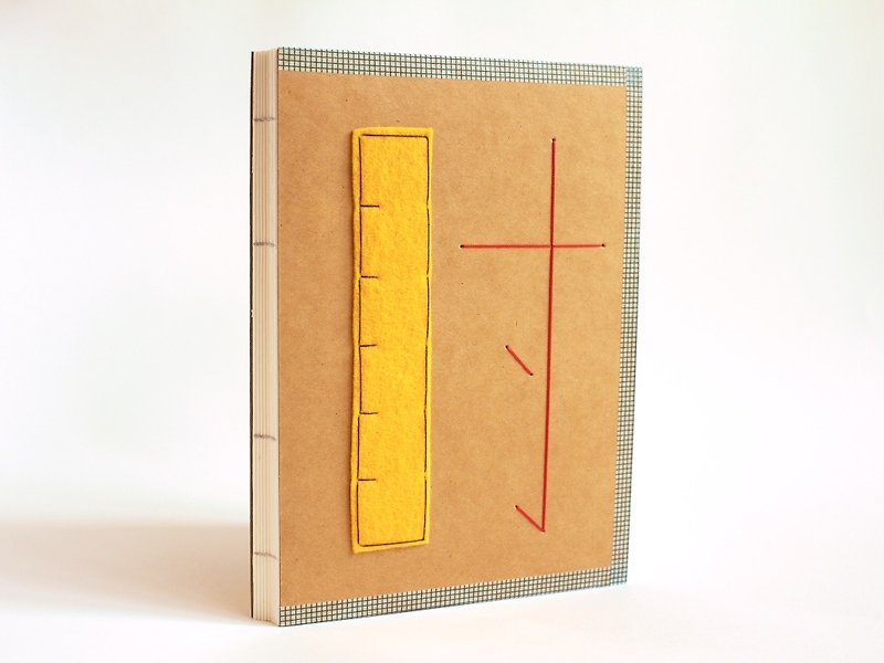 Handmade A5 Notebook - A Ruler of Time (尺寸) - 筆記簿/手帳 - 紙 咖啡色
