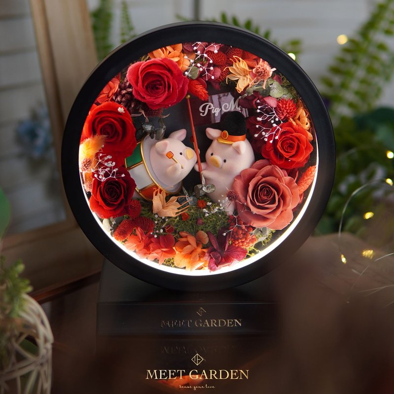 歡樂Lulu豬 Fullmoon LED保鮮花燈 - 燈具/燈飾 - 玻璃 紅色
