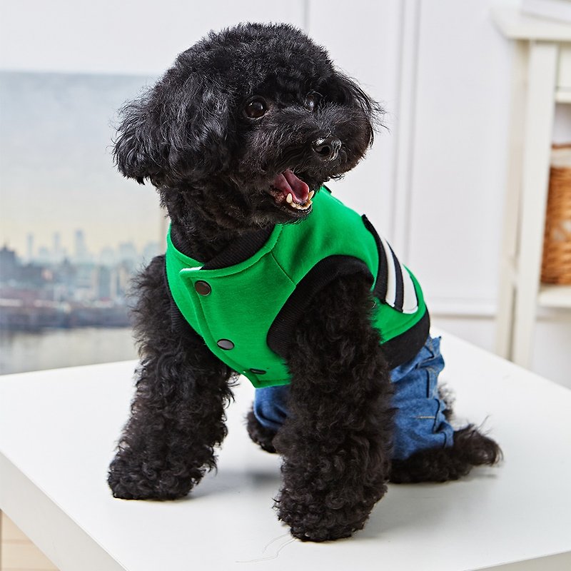 寵物衣服 造型口袋背心(附領巾) - 寵物衣服 - 棉．麻 綠色