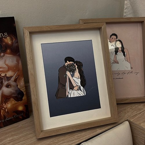 Emma.R 似顏繪 相框畫 寵物插畫 全家福 情侶插畫 婚紗插畫