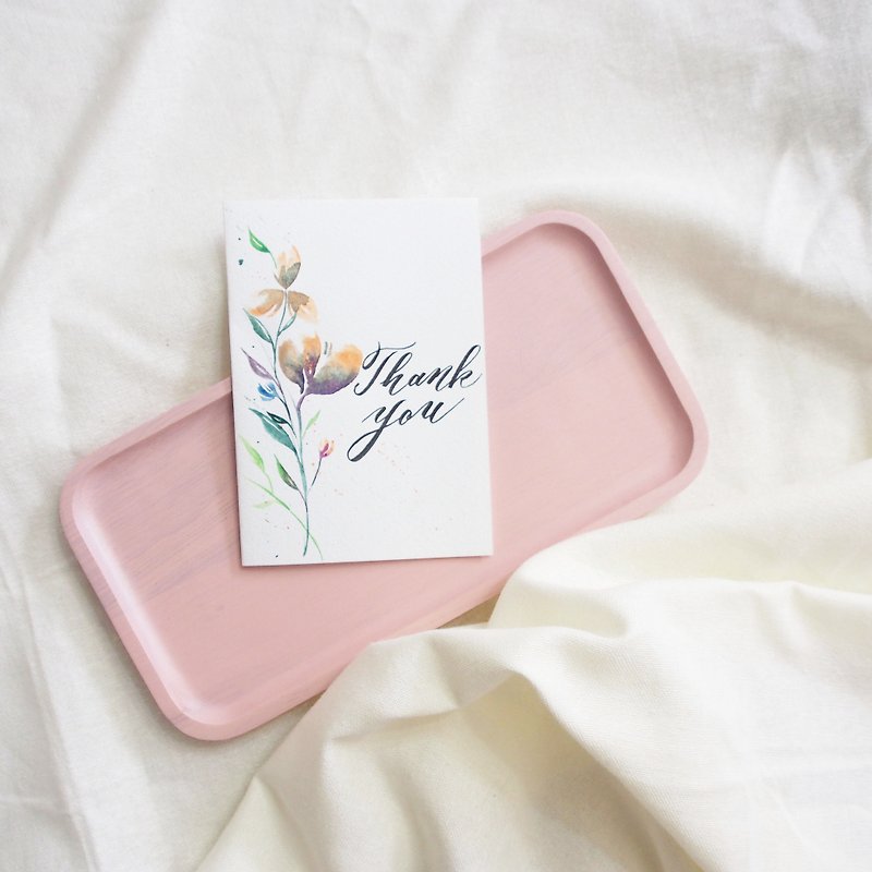Mstandforc Ink florals Handmade Card｜Thank you - การ์ด/โปสการ์ด - กระดาษ หลากหลายสี