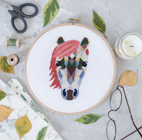 Velvet Pony Horse Cross Stitch PDF Pattern 十字繡