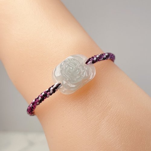 瓔珞珠寶盒 E.L.Jewelry Box 【似玉如花】冰種翡翠花花編織手鍊 | 天然緬甸玉A貨翡翠 | 送禮