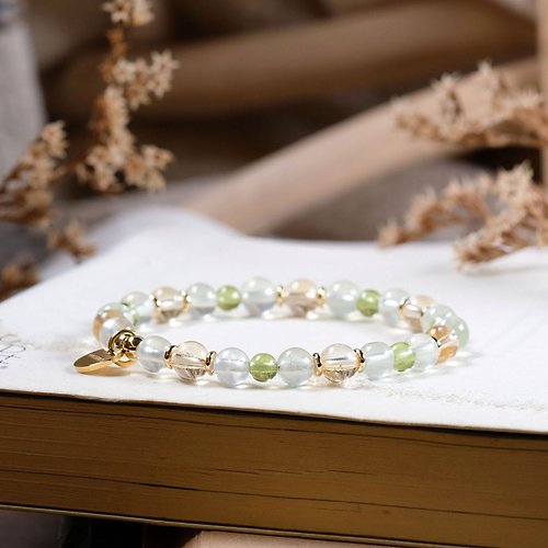 Hanhan Jewelry 黃水晶 葡萄石 橄欖石 手鍊 天然礦石水晶