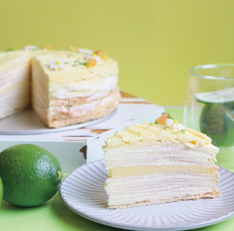【Flowering Friends】Summer Lime Custard Melaleuca (6 inches/15cm) - เค้กและของหวาน - อาหารสด สีเหลือง