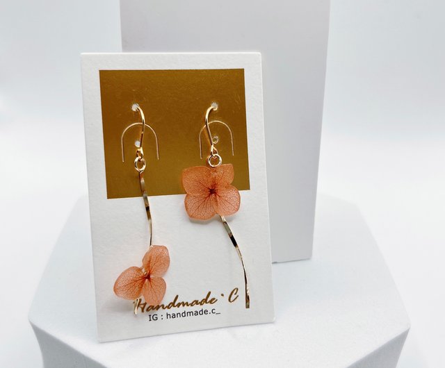 Real Flower Hydrangea Petal Handmade Earrings