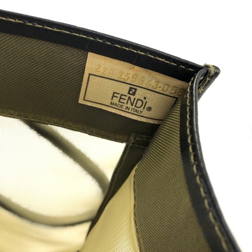 日本直送 名牌中古包 】FENDI フェンディ ロゴ レザー×ナイロン