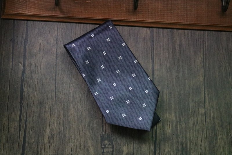 灰色小碎花領帶真絲商務百搭necktie - 領帶/領帶夾 - 絲．絹 灰色