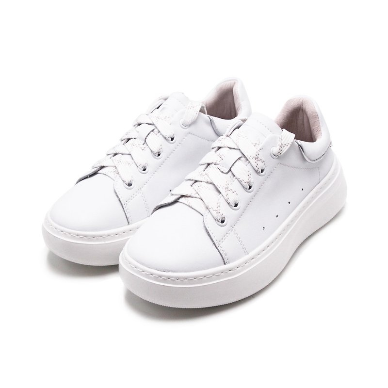 WALKING ZONE (Women) Thick Bottom Increase Casual Shoes Women's Shoes-White (Also Black) - Women's Casual Shoes - Genuine Leather 