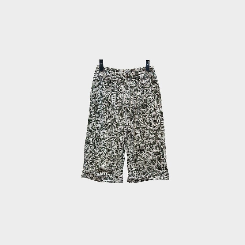 Dislocated vintage / geometric line five-point pants no.066 vintage - กางเกงขายาว - ผ้าฝ้าย/ผ้าลินิน ขาว