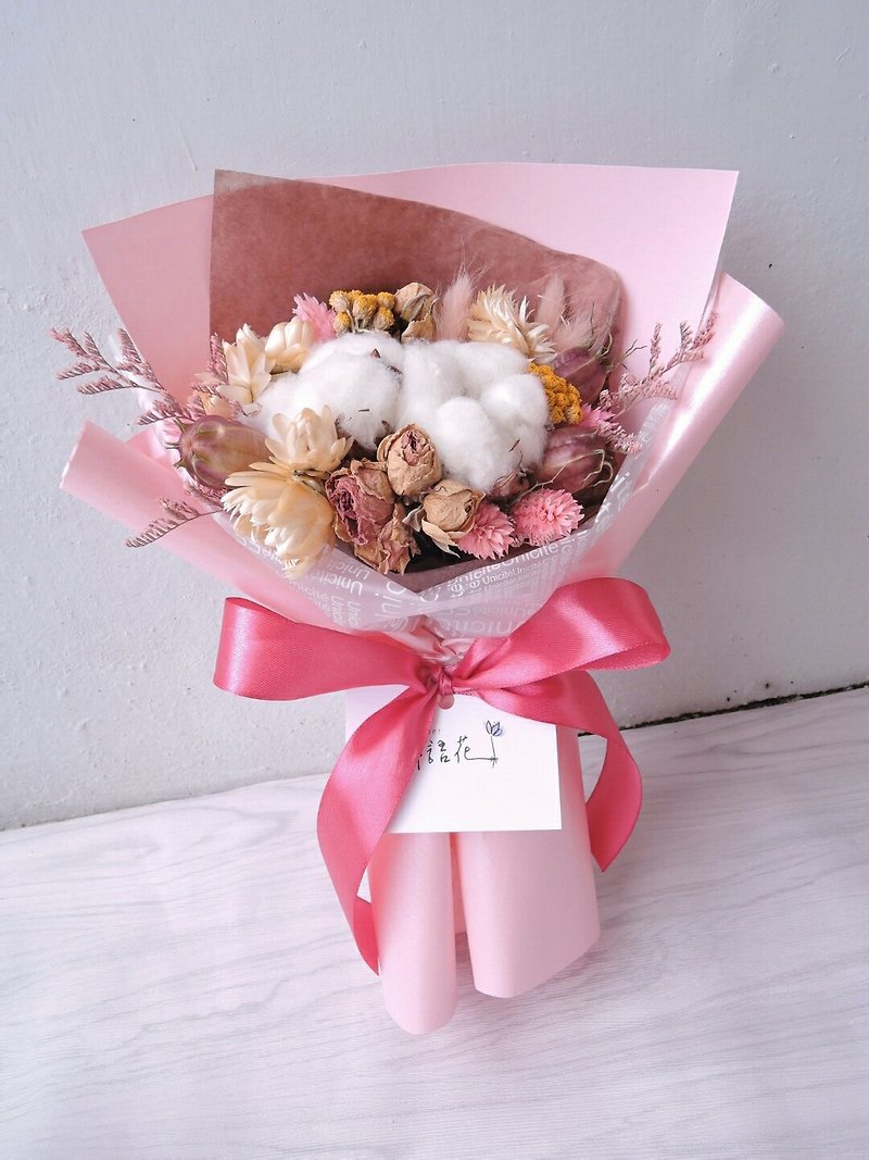 【Cotton and cotton whispers (powder)】 dry bouquet - Plants - Plants & Flowers Pink