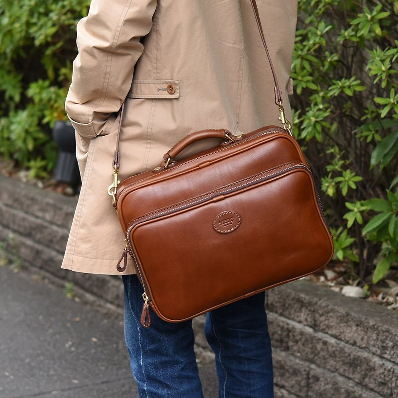 Japanese craftsman handmade leather dual-purpose business briefcase (BF-20) L- 5 colors in total - กระเป๋าเอกสาร - วัสดุอื่นๆ หลากหลายสี