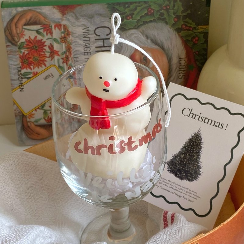 [Christmas Series] Crooked Snowman Candle Scented Candle Christmas Gift Exchange Gift - เทียน/เชิงเทียน - ขี้ผึ้ง 