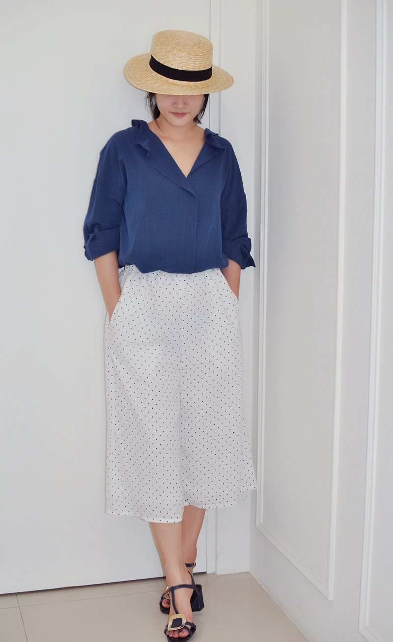 Flat 135 X Taiwan designer series little chiffon fabric wide tube chiffon pants - Women's Pants - Polyester White
