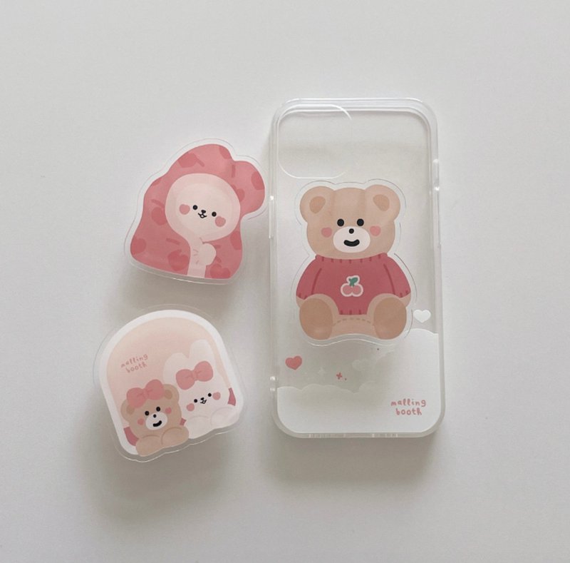 BEBE & HATO Sugar friends mobile phone airbag holder (three types in total) - Phone Stands & Dust Plugs - Acrylic 