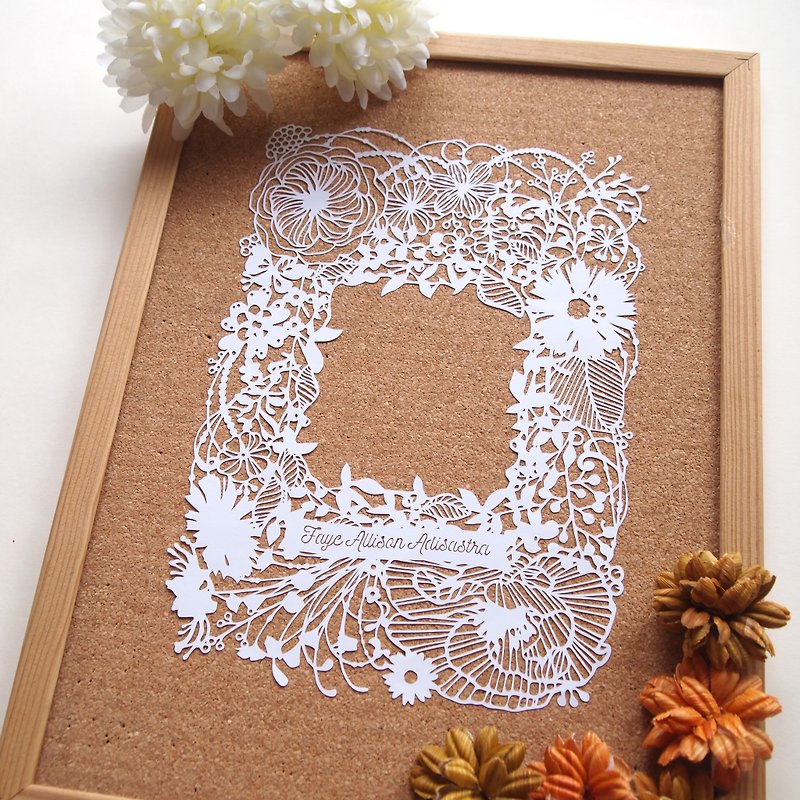 Custom WEDDING/ANNIVERSARY/BIRTHDAY/NEWBORN GIFT Handmade Paper Cutting