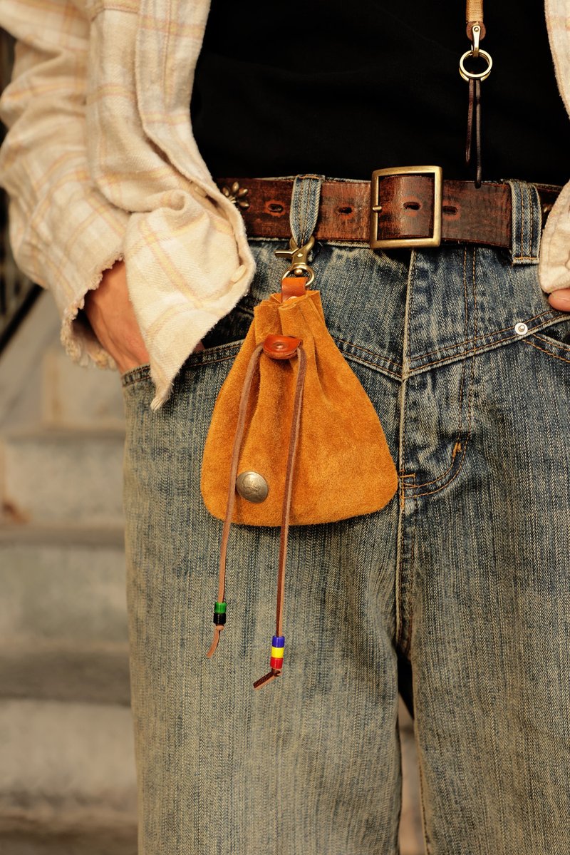 American Vintage Italian Suede Pouch for Collectibles, Prayer Beads, Jewelry, or as a Coin Purse. - Coin Purses - Genuine Leather Multicolor