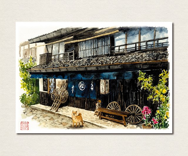 水彩画ポストカード10枚セット/日本の風景 - ショップ ~atelier Le