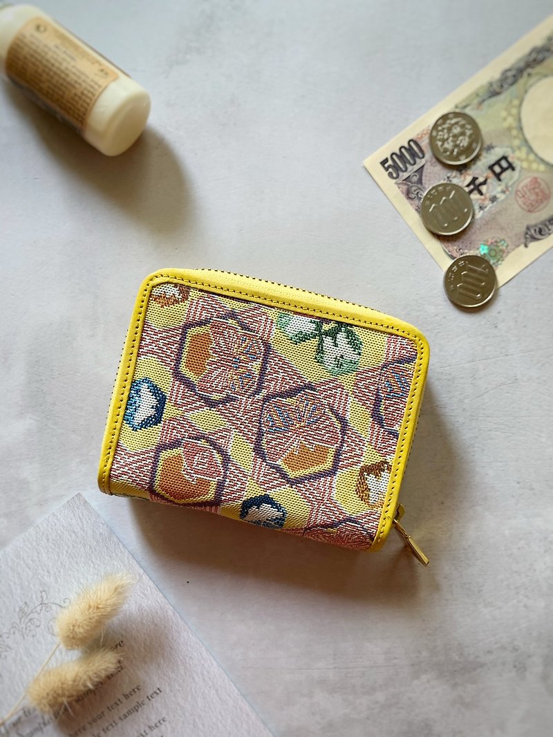 Handmade Clutch Wallet  /  Jacquard Weave / Water Repellent - Wallets - Genuine Leather Multicolor