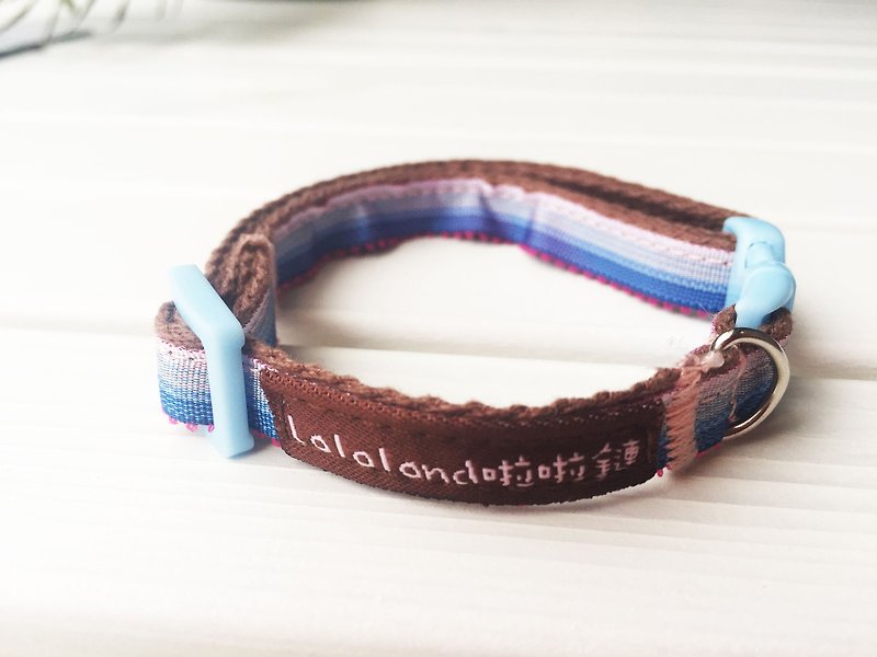 Chain hair child collar - pink blue gradient layer of general buckle 1 section section [spot] - Collars & Leashes - Cotton & Hemp Multicolor