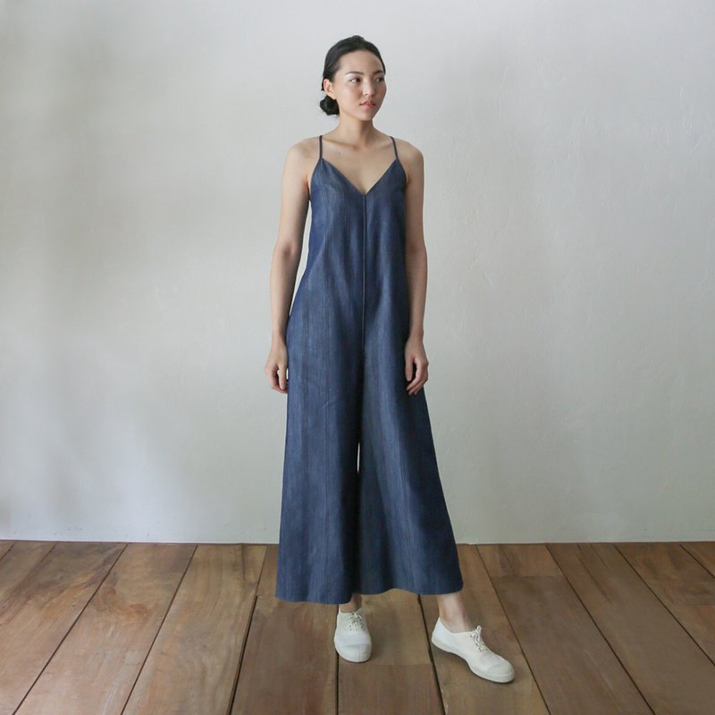 仲夏之旅細肩帶連身褲 Mid-Summer Strape Jumpsuit - 洋裝/連身裙 - 棉．麻 多色