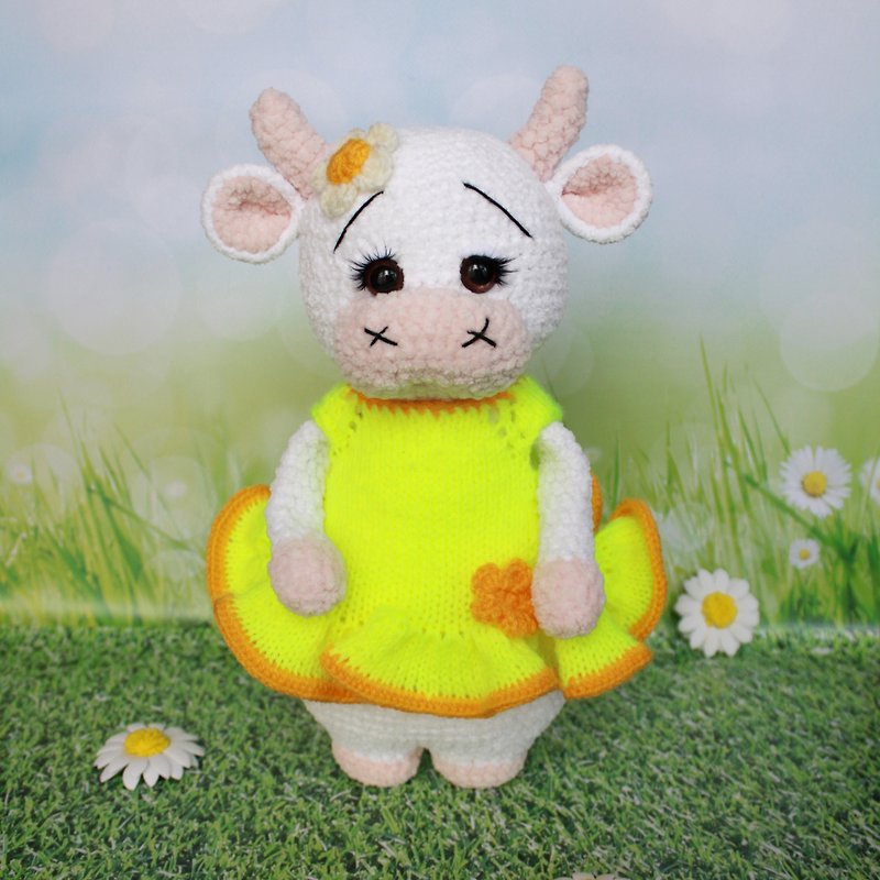 plush white cow,cow plush,cow toy, cute plush cow - 嬰幼兒玩具/毛公仔 - 其他材質 白色