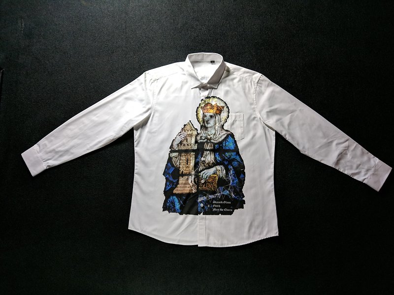 Meet the Queen Stained Glass Series 1 - Men's Shirts - Cotton & Hemp White