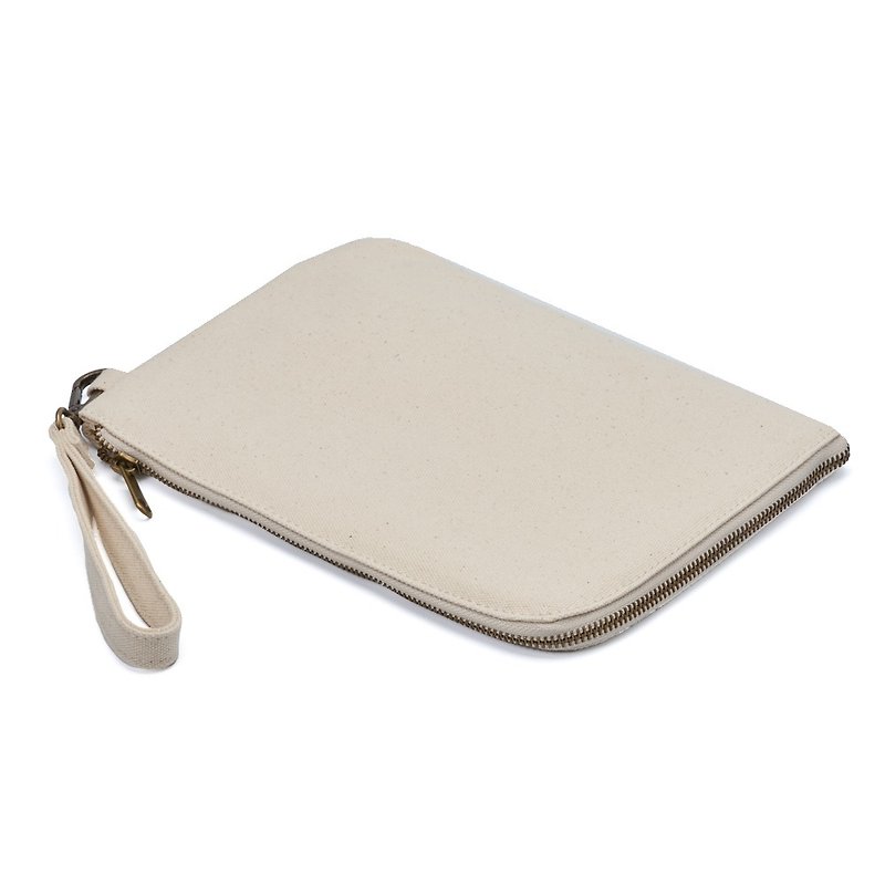 Elegant White Lightweight Portable Canvas Storage Bag Protective Case Tablet Notebook Zipper - กระเป๋าแล็ปท็อป - เส้นใยสังเคราะห์ หลากหลายสี