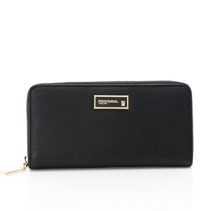 [Kim Anderson] Caroline zipper long clip-classic black - Wallets - Genuine Leather Black