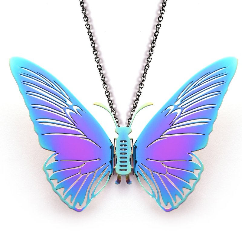 Butterfly Necklace with Changeable Wings - สร้อยคอ - โลหะ หลากหลายสี
