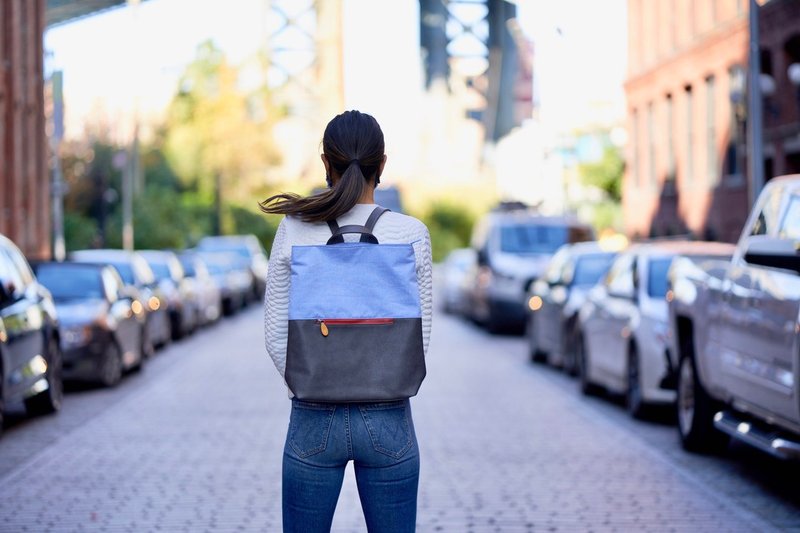 small backpack with luggage sleeve, travel backpack with water bottle pocket - 背囊/背包 - 環保材質 