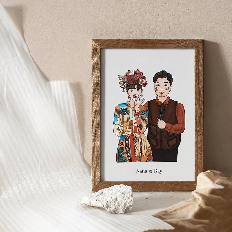 【Customization】Si Yanhui Value Set|Illustration|Picture Frame|Si Yanhui|Wedding|Small Objects - ภาพวาดบุคคล - กระดาษ ขาว