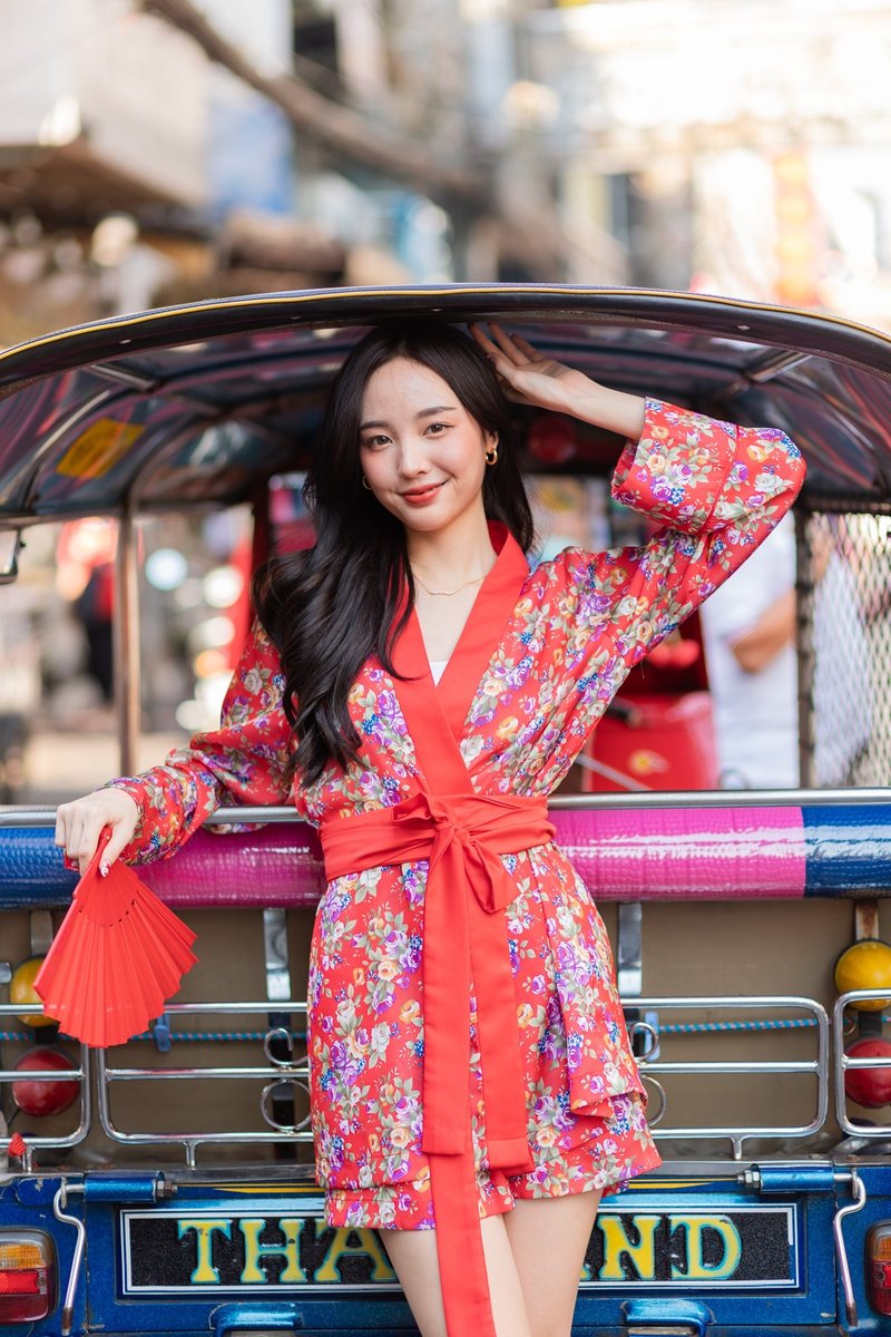 Chinese new year Blazer and Long pant ชุดตรุษจีน สีแดง - กี่เพ้า - วัสดุอื่นๆ สีแดง