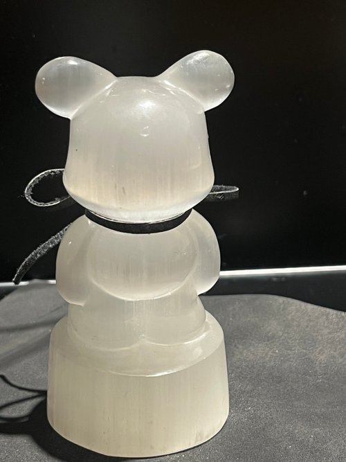 ハンドメイド クマ セレナイト ペイント 置物 ハンドメイド クマ