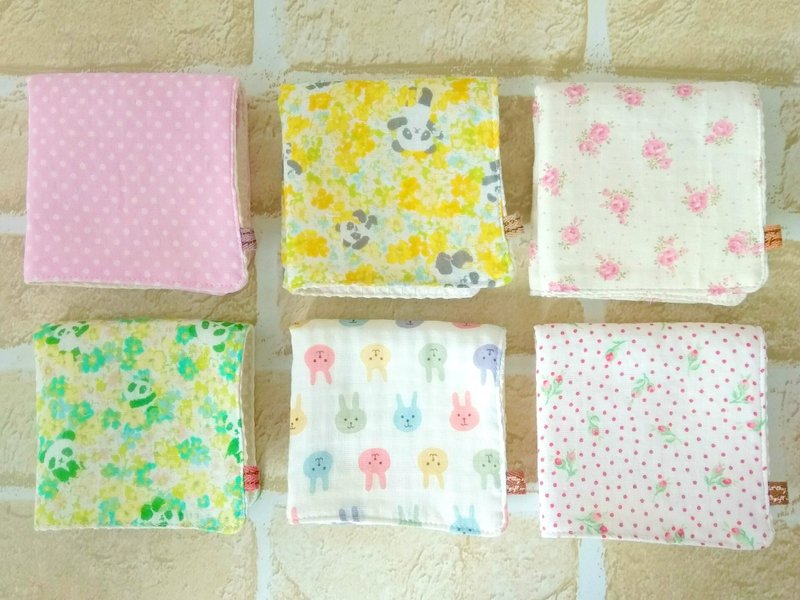 Cotton Baby Wash Cloths, Set of 6, Handkerchief, Soft Japanese Double Gauze - 手帕 - 棉．麻 多色