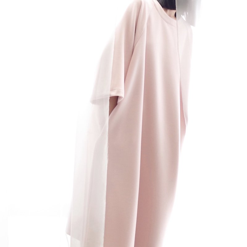 毛料寬袖洋裝 兩色 - 洋裝/連身裙 - 聚酯纖維 