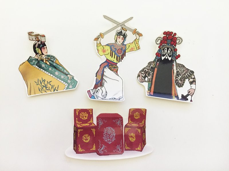 Peking Opera Theatre - Farewell My Concubine Sticker on Paper - Stickers - Paper Red
