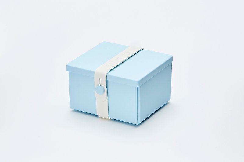 Denmark uhmm - Eco-friendly folding snack box (light blue lunch box x pure white buckle)-840ml - Lunch Boxes - Eco-Friendly Materials Blue