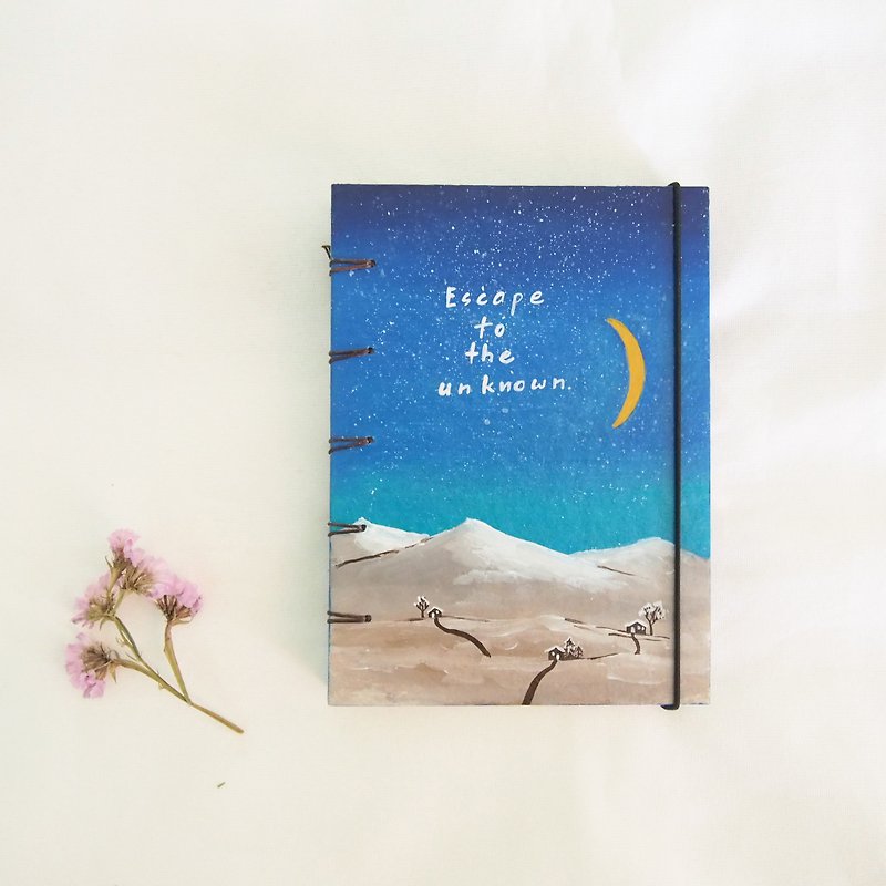 Cottage in the hill., Notebook Painting  Handmadenotebook Diary 筆記本 - 筆記本/手帳 - 紙 藍色