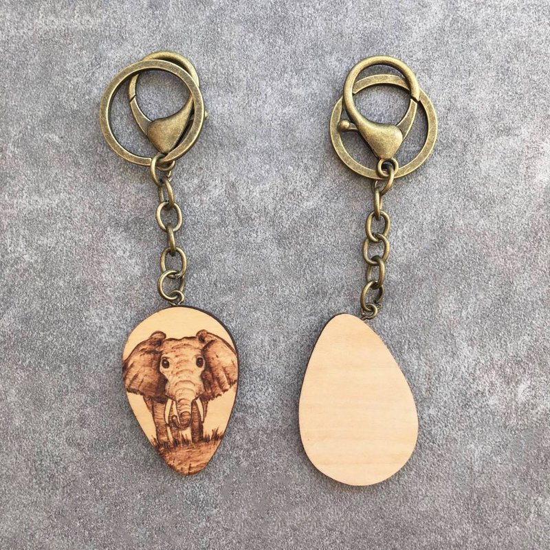 Log Burning / Burning and Carving Small Lotus Geometric Lock Circle / Christmas - Keychains - Wood Brown