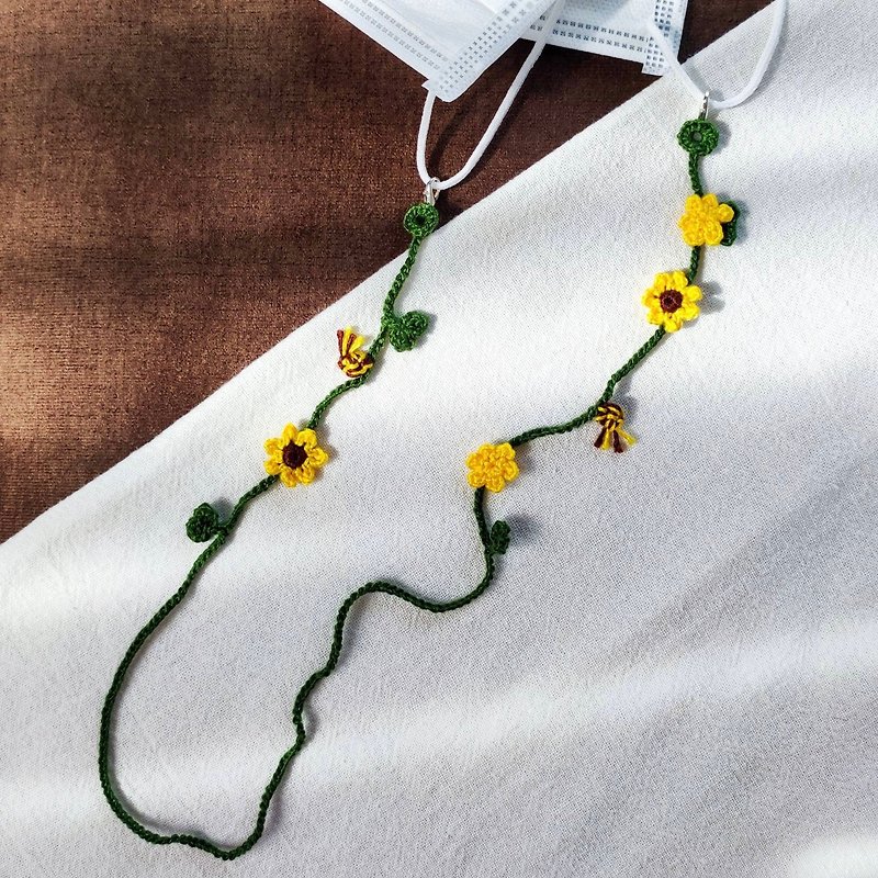 Crochet strap, sunflower - Lanyards & Straps - Cotton & Hemp Yellow