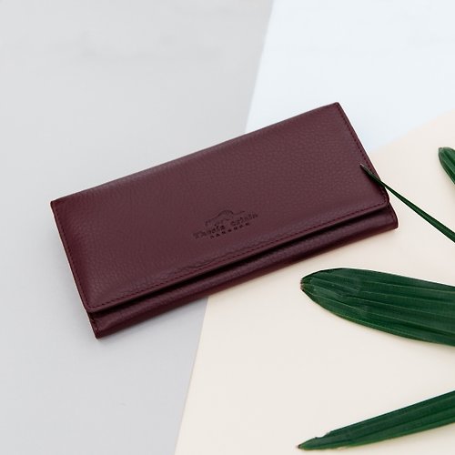 Thesis Crisis POPPY - WOMAN LONG LEATHER WALLET- PURPLE