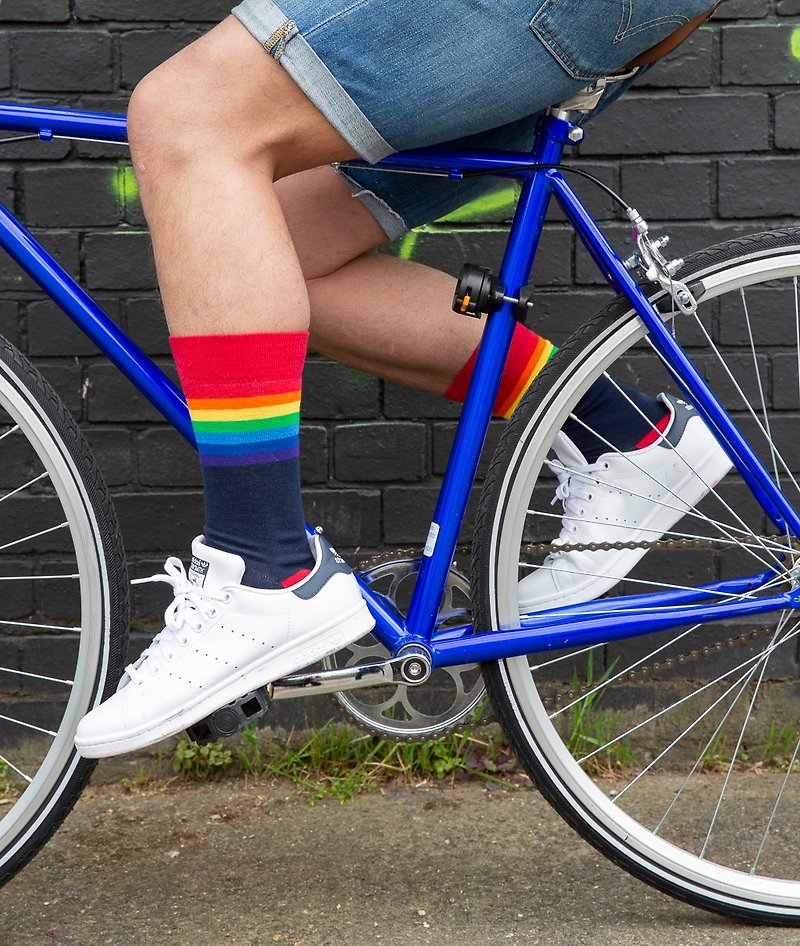 Rainbow Fine Sock - Navy - Dress Socks - Cotton & Hemp Blue