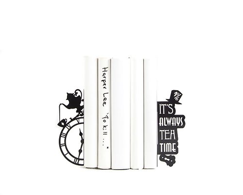 Design Atelier Article Bookends Mad Tea Party, Alice in Wonderland, Lewis Carroll, Free Shipping